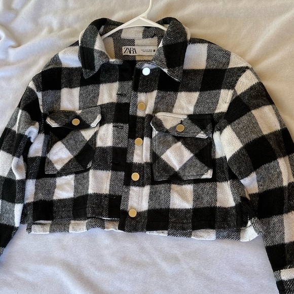 Zara Cropped Plaid Coat - Picture 2 of 8